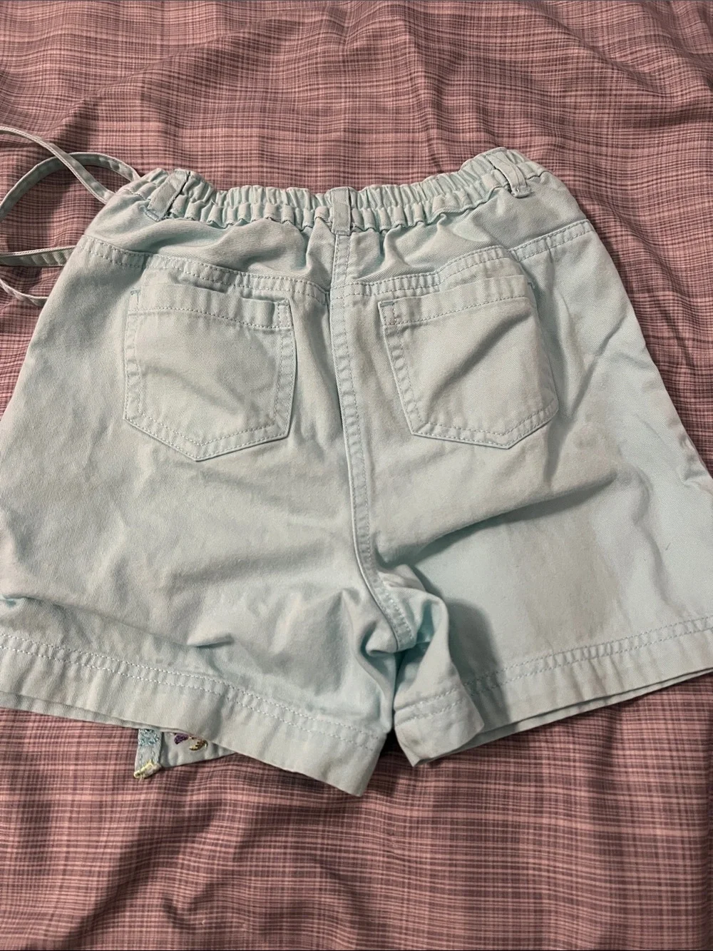Olive Green and Light Blue kids Casual Skorts-